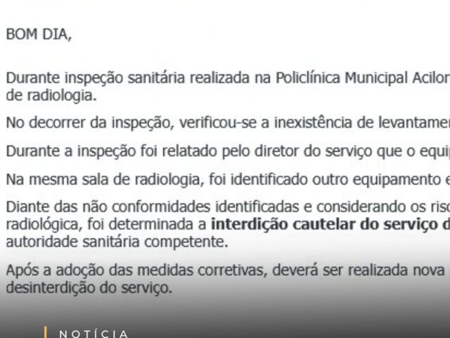 Sinttarc denuncia a vigilância sanitária o setor de raios X em Aurora